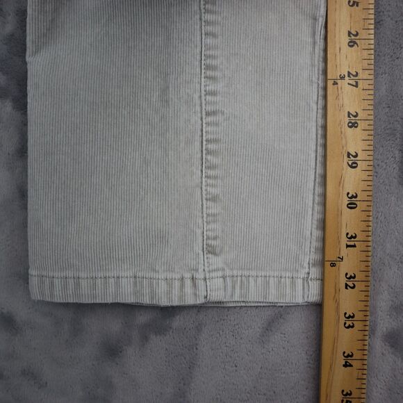 London Pants Womens 6 Gray Chino Bootcut Stretch Corduroy Flat Front Button Zip - Picture 6 of 16